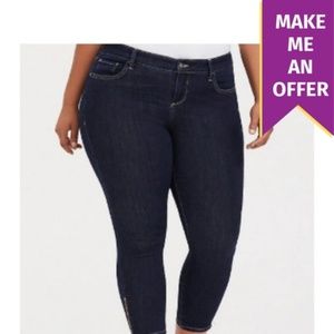 Torrid Stiletto Skinny Zipper Ankle Denim Jean